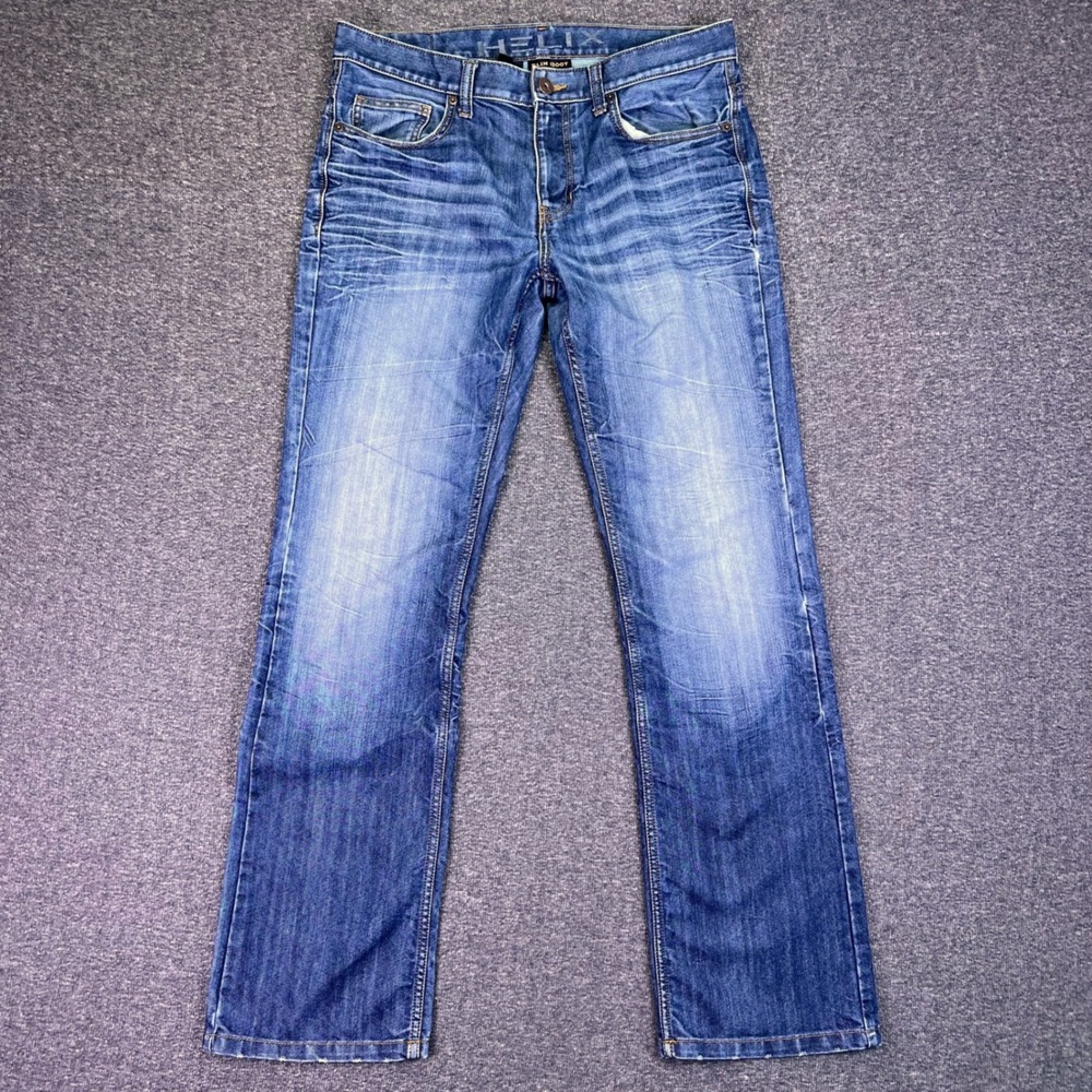 Helix Jeans Mens 36x34 Blue Slim Casual Bootcut Western Cowboy Rodeo Denim Y2K